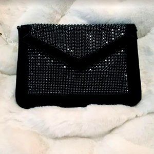 New Black Clutch - Purse with Rhinestones (STARLET Hollywood CA)